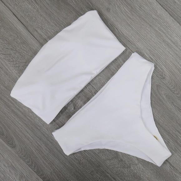 High Leg Bandeau bikini set-two piece swimsuit - Picture 3 of 4